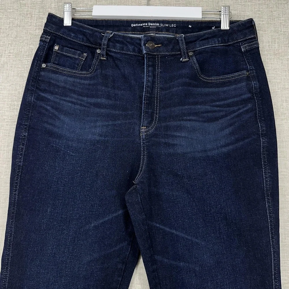 Chico's DefineMe‎ Denim Jeans Womens 14R Dark Wash High Rise Slim Leg Stretch